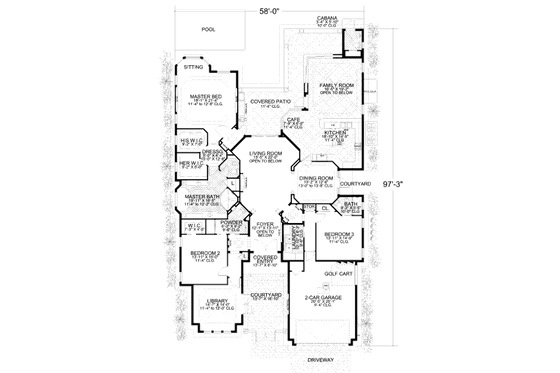 Floor Plan - Main Floor for Mediterranean House Plan #420-131 - 3 bed, 3.5 bath
