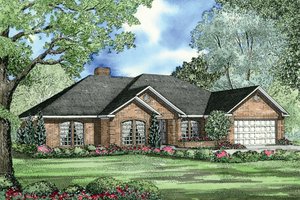 Traditional style home with European accents, elevation
