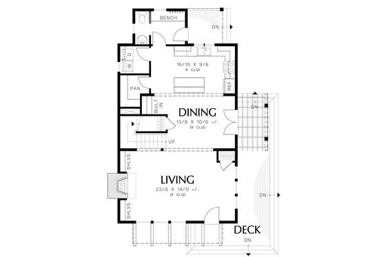Floor Plan - Main Floor for Colonial House Plan #48-1008 - 3 bed, 2.5 bath