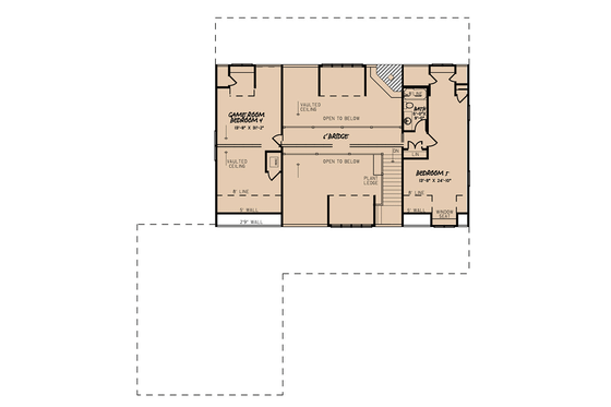 Floor Plan - Upper Floor for Farmhouse House Plan #923-106 - 5 bed, 3 bath