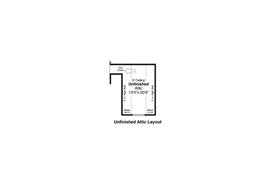 Floor Plan - Upper Floor for Ranch House Plan #124-1191 - 3 bed, 2 bath