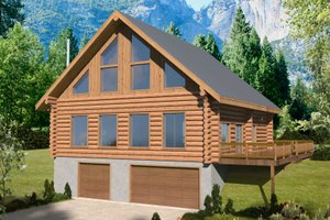 House Design - Log Exterior - Front Elevation Plan #117-1059