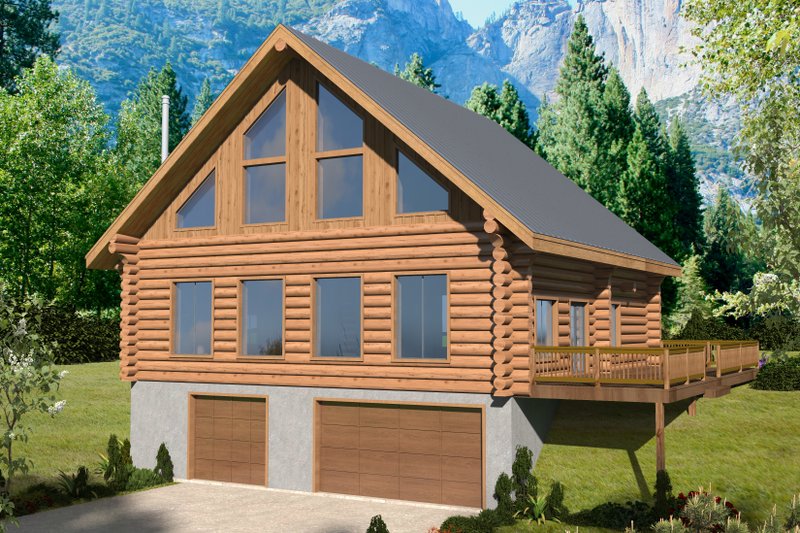 Log Style House Plan - 3 Beds 2.5 Baths 2519 Sq/Ft Plan #117-1059