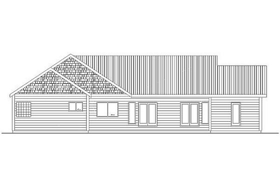 Exterior - Rear Elevation for Country House Plan #126-218 - 3 bed, 2.5 bath