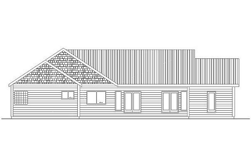 House Blueprint - Exterior - Rear Elevation for Country House Plan #126-218 - 3 bed, 2.5 bath