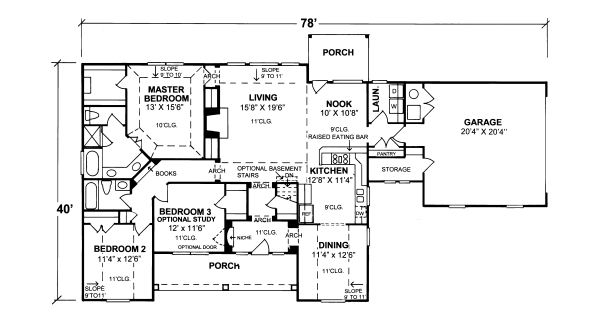 House Plan Design - European Floor Plan - Main Floor Plan #20-322