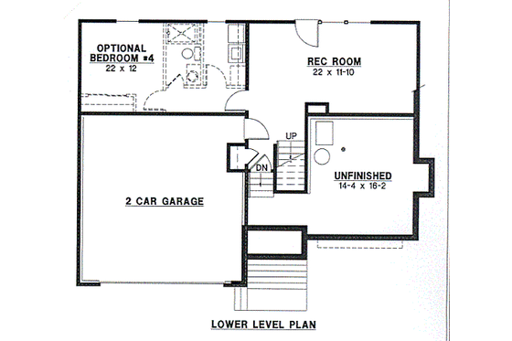 Floor Plan - Lower Floor for Traditional House Plan #67-143 - 3 bed, 2 bath
