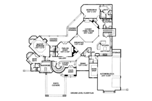 Floor Plan - Main Floor for Mediterranean House Plan #141-321 - 4 bed, 3.5 bath