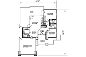 Floor Plan - Main Floor for Adobe / Southwestern House Plan #116-217 - 3 bed, 3 bath