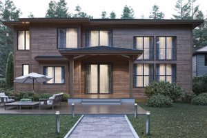 Exterior - Rear Elevation for Contemporary House Plan #1066-21 - 5 bed, 4.5 bath