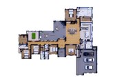 Mediterranean Style House Plan - 4 Beds 4.5 Baths 4313 Sq/Ft Plan #1110-44 Floor 