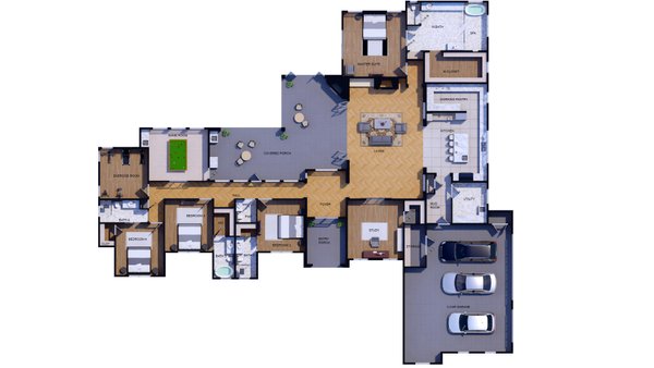 Mediterranean Floor Plan - Other Floor Plan #1110-44