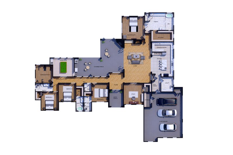 House Plan Design - Floor Plan - Other Floor for Mediterranean House Plan #1110-44 - 4 bed, 4.5 bath