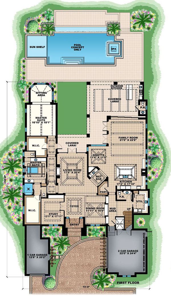 Home Plan - Beach Floor Plan - Main Floor Plan #27-541