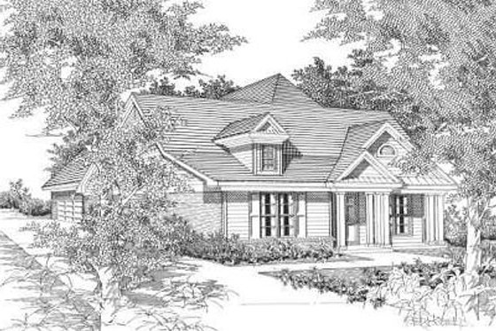 Exterior - Front Elevation for Traditional House Plan #329-191 - 3 bed, 3 bath