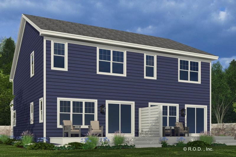 House Design - Exterior - Rear Elevation for Craftsman House Plan #51-1319 - 2 bed, 2.5 bath