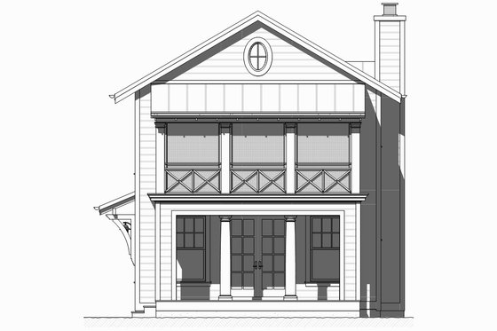 Exterior - Front Elevation 3 for Beach House Plan #901-126 - 3 bed, 2.5 bath