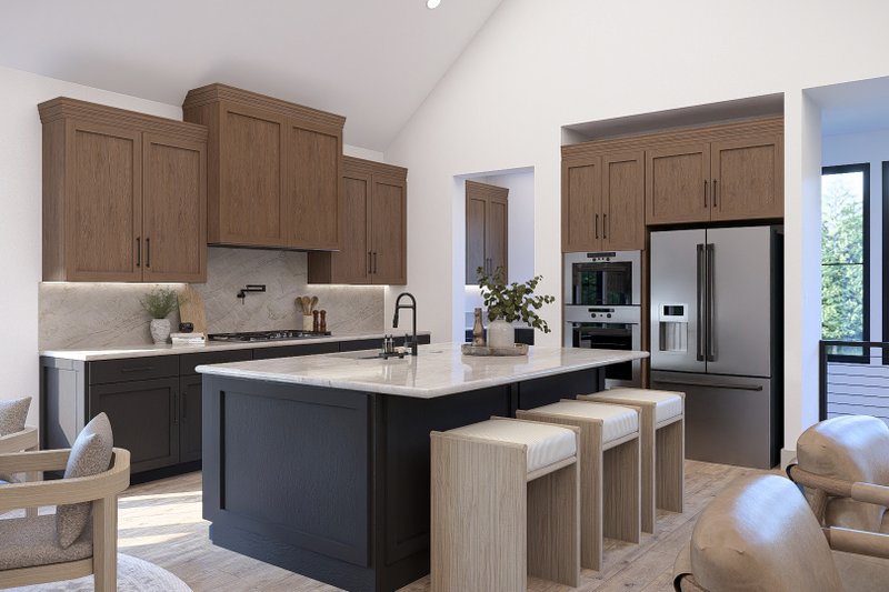 Architectural House Design - Interior - Kitchen for Barndominium House Plan #455-818 - 3 bed, 2.5 bath