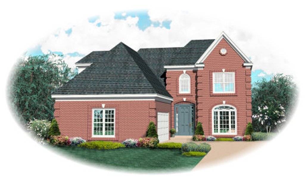 Exterior - Front Elevation 2 for European House Plan #81-13745 - 3 bed, 2.5 bath