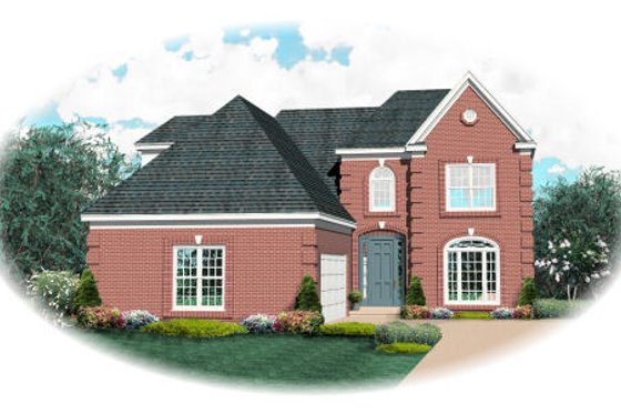 Exterior - Front Elevation for European House Plan #81-13745 - 3 bed, 2.5 bath