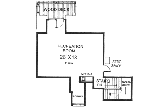Floor Plan - Upper Floor for European House Plan #310-330 - 4 bed, 3.5 bath