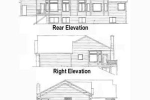 Exterior - Rear Elevation for Craftsman House Plan #58-180 - 3 bed, 2 bath