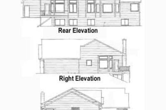 Exterior - Rear Elevation for Craftsman House Plan #58-180 - 3 bed, 2 bath
