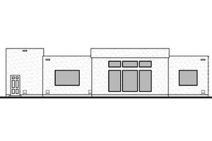 Exterior - Rear Elevation for Adobe / Southwestern House Plan #1073-44 - 4 bed, 3 bath