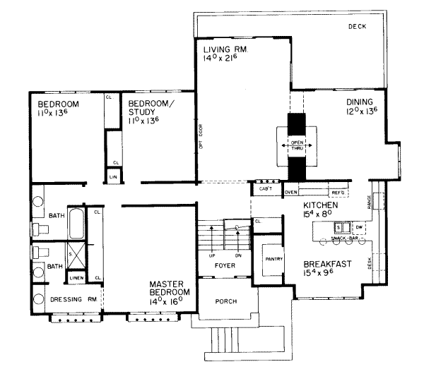 Architectural House Design - Mediterranean Floor Plan - Main Floor Plan #72-363