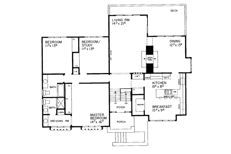 Home Plan - Floor Plan - Main Floor for Mediterranean House Plan #72-363 - 3 bed, 2.5 bath