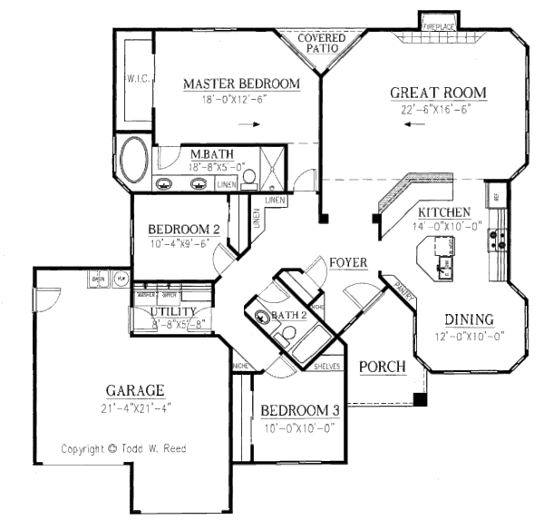House Design - Traditional Floor Plan - Main Floor Plan #437-8