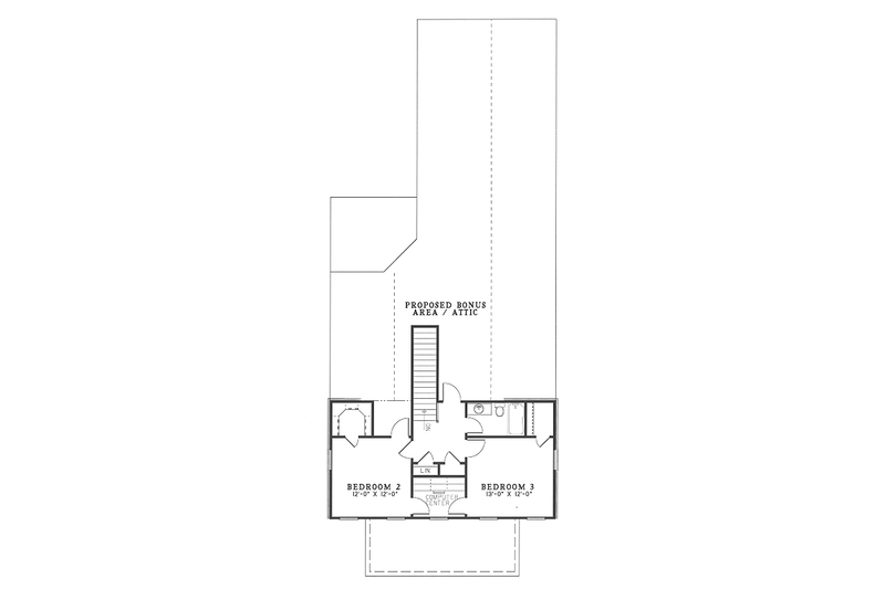 Architectural House Design - Floor Plan - Upper Floor for Traditional House Plan #17-289 - 3 bed, 2.5 bath