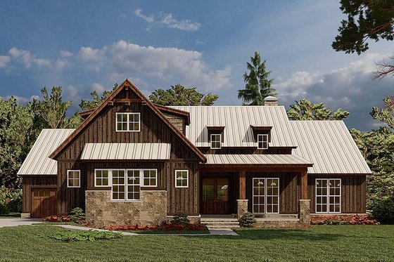 Exterior - Front Elevation 3 for Farmhouse House Plan #923-181 - 4 bed, 2.5 bath