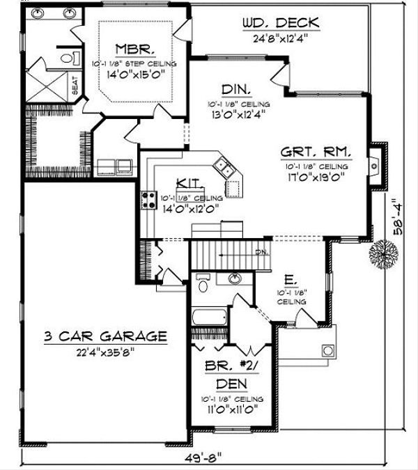 House Plan Design - European Floor Plan - Main Floor Plan #70-860