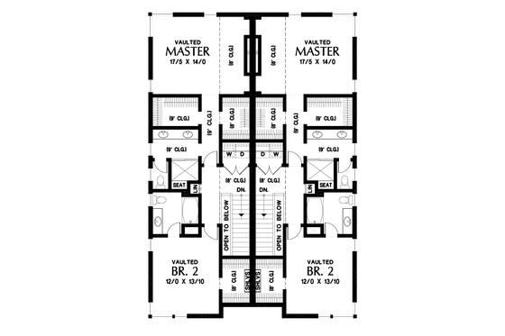 Floor Plan - Upper Floor for Contemporary House Plan #48-1020 - 2 bed, 2.5 bath