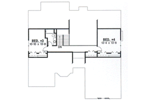Floor Plan - Upper Floor for European House Plan #67-712 - 4 bed, 3 bath