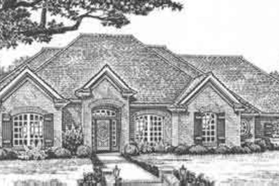 Exterior - Front Elevation 3 for European House Plan #310-430 - 3 bed, 3 bath