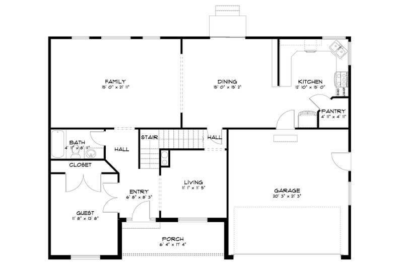 Dream House Plan - Floor Plan - Main Floor for Traditional House Plan #1060-189 - 5 bed, 3 bath