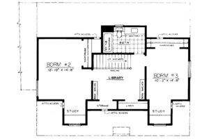 Floor Plan - Upper Floor for Traditional House Plan #303-110 - 3 bed, 2 bath