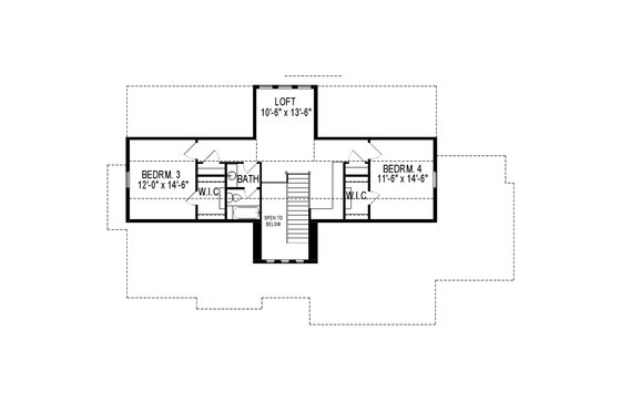 Floor Plan - Upper Floor for Ranch House Plan #920-83 - 6 bed, 4.5 bath