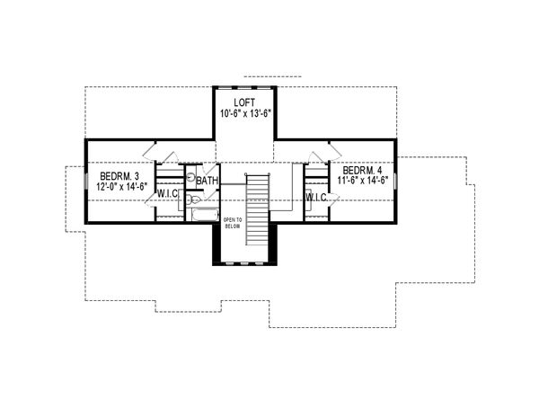 Architectural House Design - Ranch Floor Plan - Upper Floor Plan #920-83