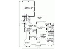 Floor Plan - Main Floor for Southern House Plan #137-118 - 4 bed, 3.5 bath