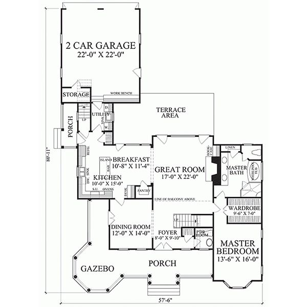 Home Plan - Southern Floor Plan - Main Floor Plan #137-118