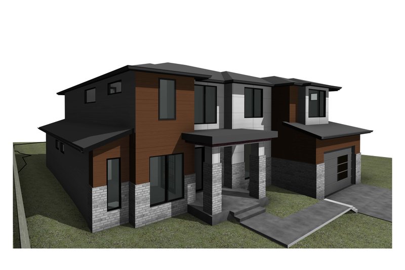 Home Plan - Exterior - Front Elevation 3 for Contemporary House Plan #1066-198 - 5 bed, 4.5 bath