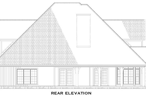 Exterior - Rear Elevation for Craftsman House Plan #17-1167 - 4 bed, 3 bath