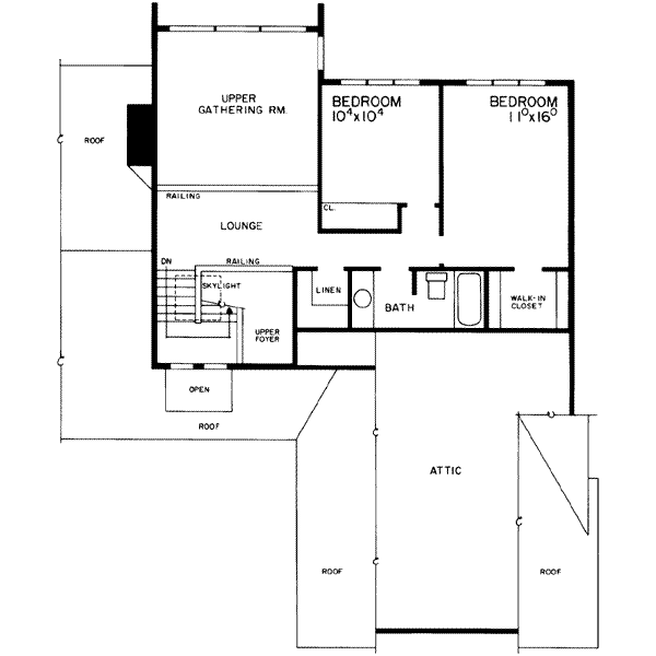 House Blueprint - Modern Floor Plan - Upper Floor Plan #72-123