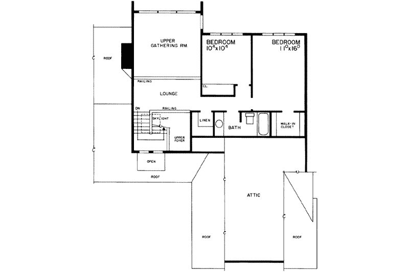 Home Plan - Floor Plan - Upper Floor for Modern House Plan #72-123 - 3 bed, 2.5 bath