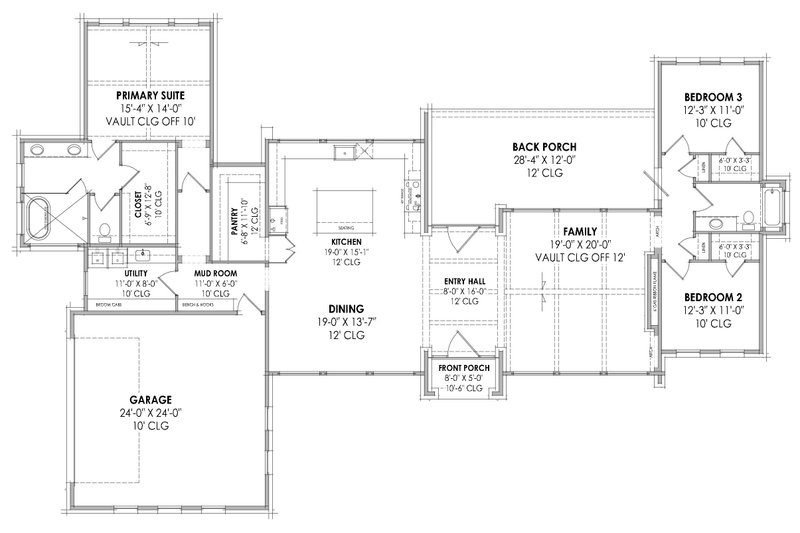 Dream House Plan - Floor Plan - Main Floor for Modern House Plan #1096-78 - 3 bed, 2 bath