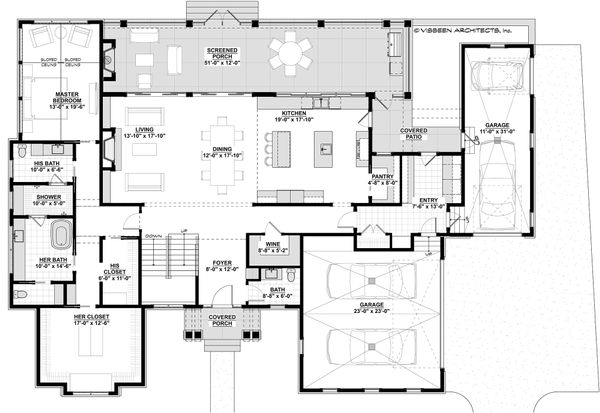 Craftsman Floor Plan - Main Floor Plan #928-321