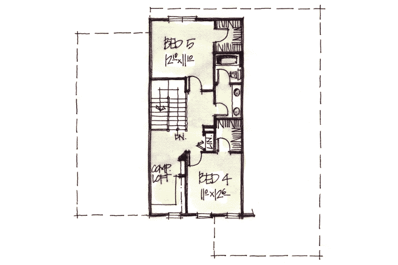 Home Plan - Floor Plan - Upper Floor for European House Plan #20-242 - 5 bed, 3 bath